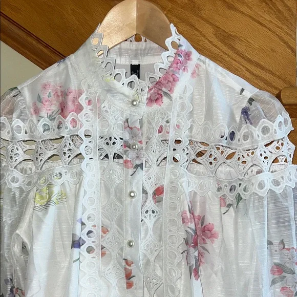 Lai Meng Five Cats Floral Lace Long Sleeve Dress Size Small New With Tag - Picture 7 of 16